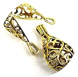 2 Antique Gold Hollow Cage Locket Essential Oil Diffuser Perfume Pendant 45mm for Jewelry Making Bra