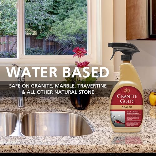 Granite Gold Granite Sealer Combo Pack, Water-Based Sealer Spray and Refill for Granite, Marble, Travertine, Natural Stone Countertops, 24 oz + 64 oz by Granite Gold - Image 3