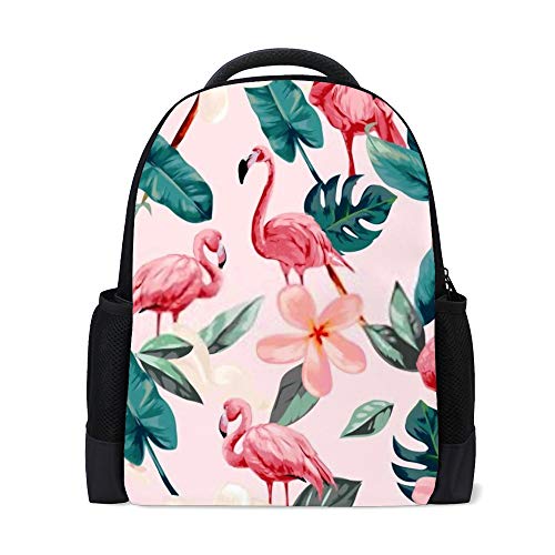 Sac à dos flamants roses pour étudiante | Grand sac d'école fleuri 40 x 15 x 28 cm