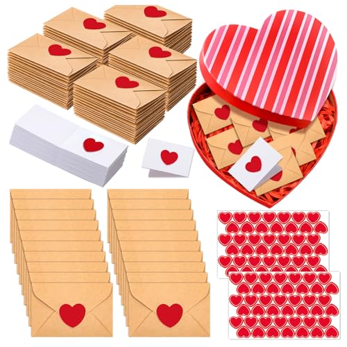80 Mini Love Notes with Envelopes - Blank Note Cards for Couples, Romantic Gifts for Him & Her, DIY Anniversary & Birthday Gifts for Boyfriend, Girlfriend, Husband, Wife - Cute Long Distance Relationship Gifts