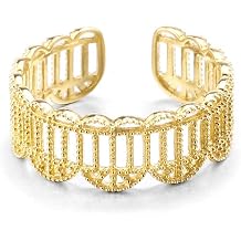 9K gold French lace hollow open ring for women Mother's Day Valentine's Day Birthday Gift
