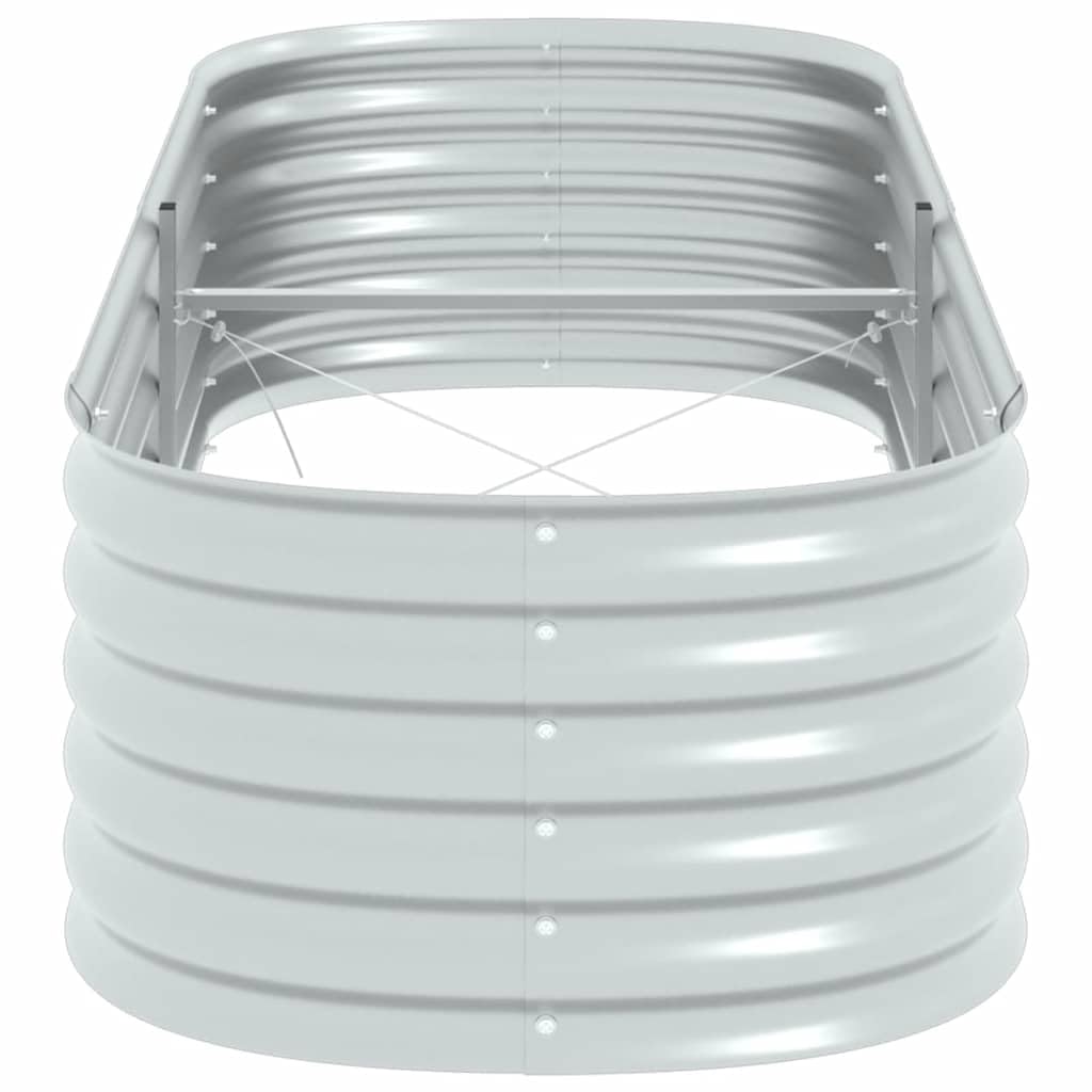 vidaXL Lit Surélevé 240x80x44 cm Acier Galvanisé Argenté Jardinière Pot Fleurs