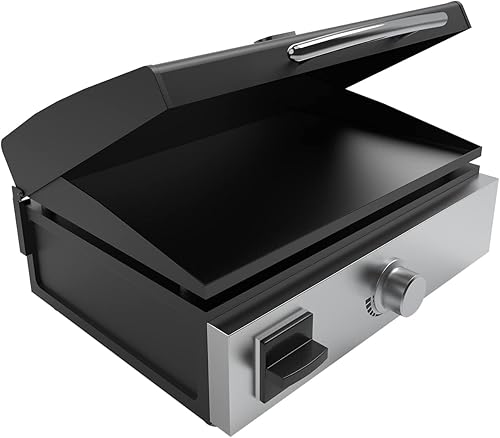 Miniatura 7 de Cubierta dura con bisagras de 17 pulgadas con termómetro para parrilla Blackstone de 17 pulgadas, tapa de parrilla 5010 para parrilla Blackstone,