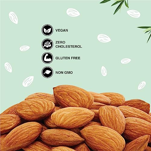 Image of Pureheart Nutreat Natural Almonds (1 kg) Premium California Almond Nuts /Dry Fruit, Crunchy & Delicious Dried Badam - Resealable Pouch
