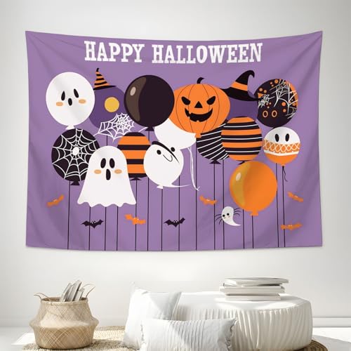 Tapisserie Halloween en tissu orange pour sublimer l'ambiance automnale de votre salon