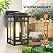 MYHXQ Outdoor Wall Light Fixtures 9.76'', Waterproof Porch Lights Lantern, Exterior Modern Matte Black Wall Mount Lighting, Anti-Rust E26 Socket Outside Scones for Front Door Garage Patio, 2 Pack