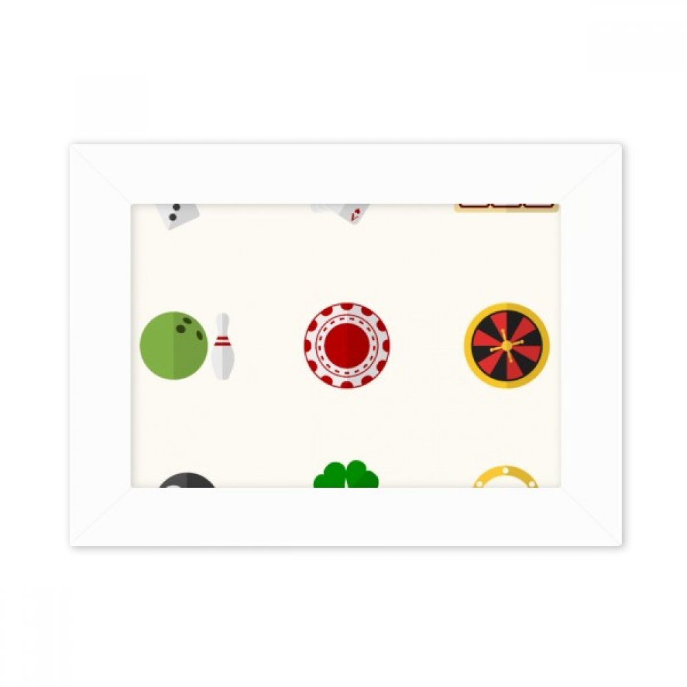 Cadre photo blanc 10x15 cm avec illustration casino pour decoration de bureau