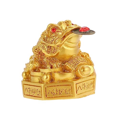 VINTORKY Glänzende Feng Shui Krötenfigur Aus Resin Dekorative Dreiäugige Toader Statue Für Büro Tischdekoration Langlebig Und Stilvoll Geeignet Für Wohlstand Und Glück Im Zuhause