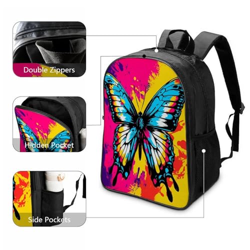 Mochila escolar de mariposas y juego impreso 3D para niños estudiantes de primaria 3