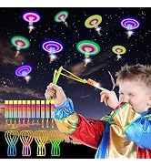 ZZXLOPEZ 20 Pièces Jouets LED Hélicoptère Fronde Lumineux – Catapulte Volante Enfants, Anniversaire, Soirée Extérieure