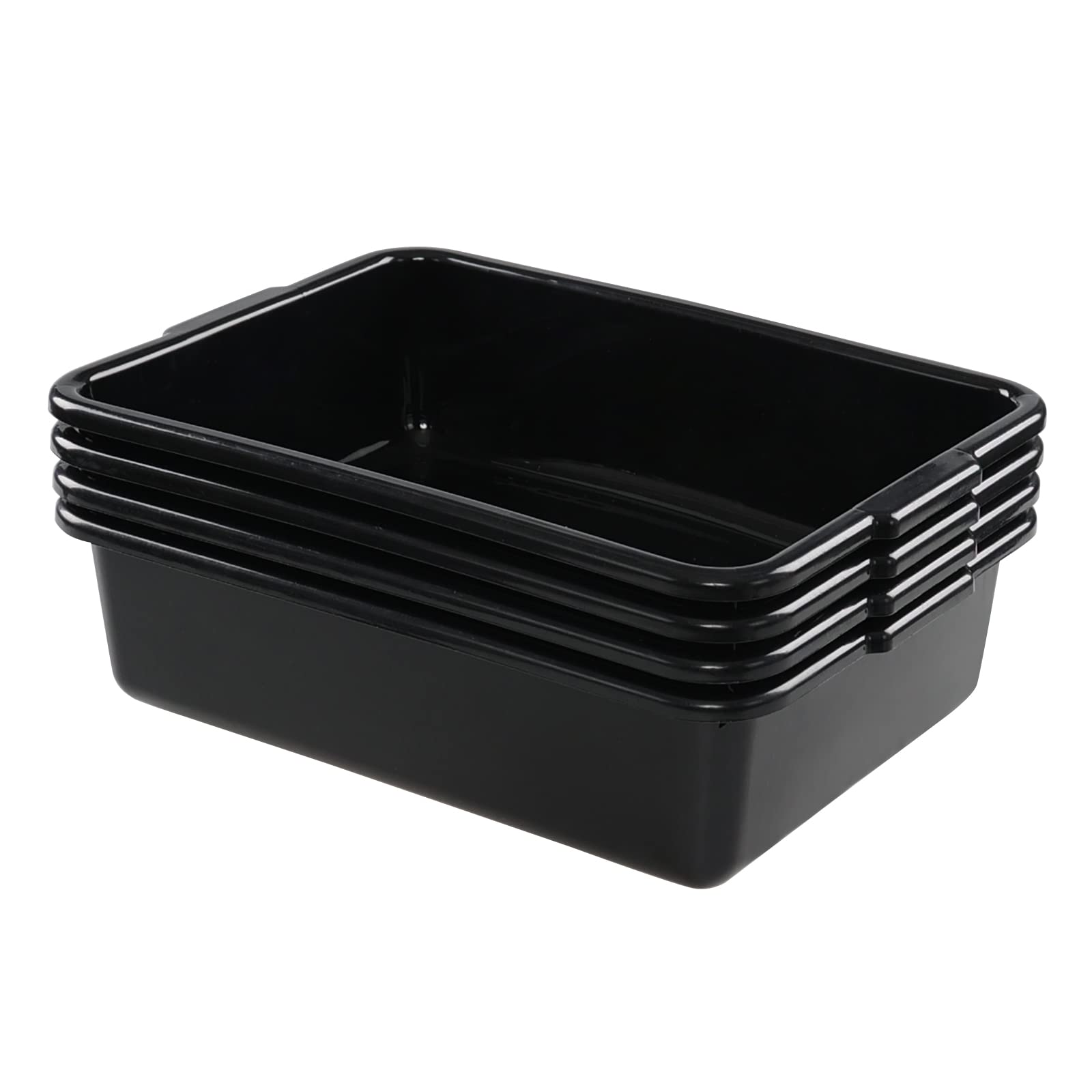 13 L Commercial Bus Tub Box, 4 Stück, Geschirrtöpfe für Restaurants, Schwarz
