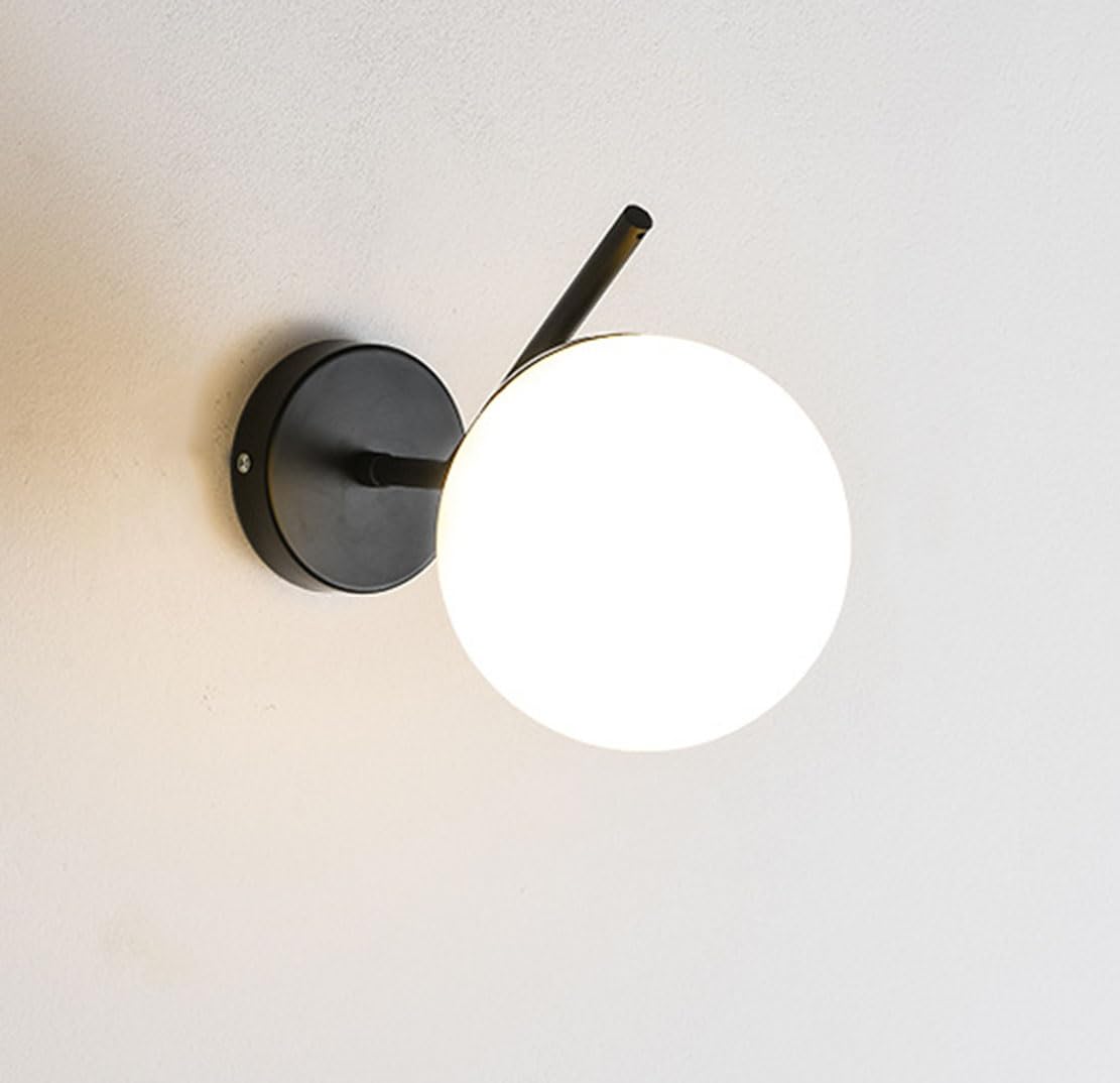HUAYUSEDF Modern Wall Sconce Bedroom Simple Lights Living Room Backdrop Lamp Corridor Balcony Light Lighting Fixtures (Gold,White)(Black,White)