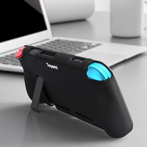 Miniatura 8 de Teyomi Protective Silicone Case for Nintendo Switch, Grip Cover with Tempered Glass Screen Protector, 2 Storage Slots for Game Cards,