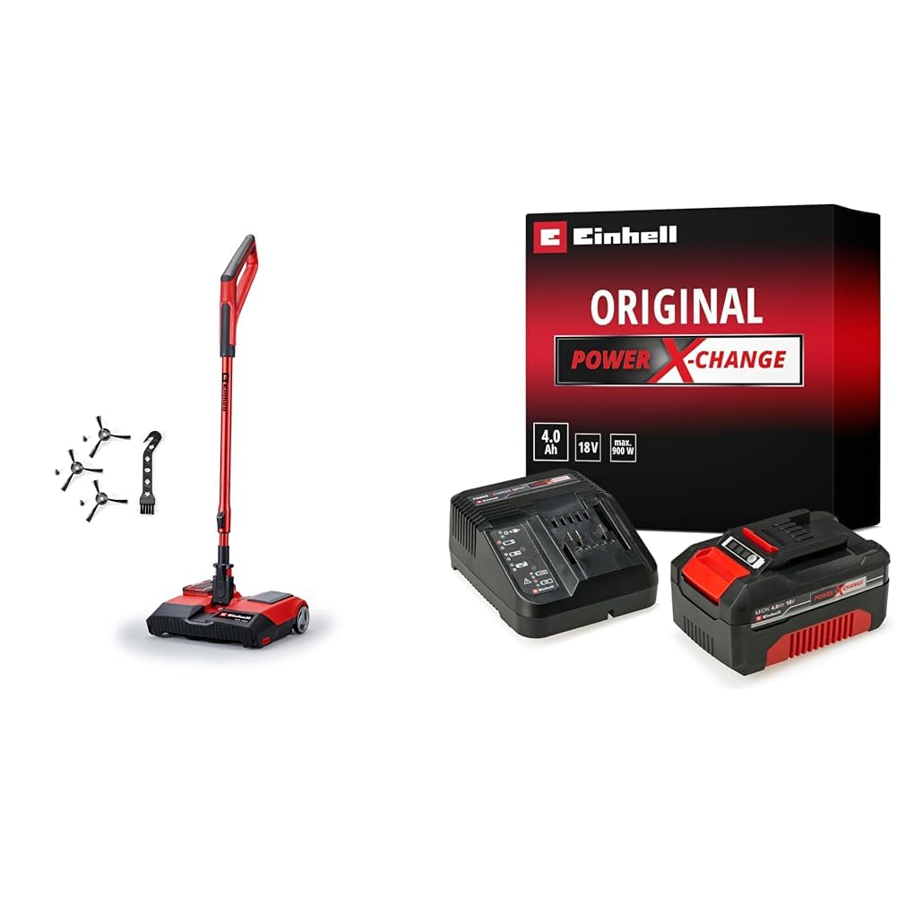 Einhell TE-FS 18 Li-Solo, Akülü Süpürge + Einhell 18V 4,0 Ah PXC Starter Kit, Akü & Şarj Cihazı