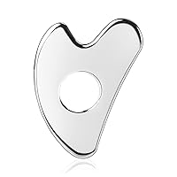 Vista 8 de BTYMS Herramientas faciales de Gua Sha, herramienta en forma de corazón Guasha herramienta de acero inoxidable para esculpir la cara