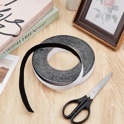 Image of BENECREAT 10.94 Yards Self Adhesive Felt Tape, 0.79 Inch Black Felt Strips with Adhesive Backing for Furniture Protecting Hardwood Floors Chair Wall