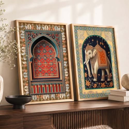 Image of Kotart Traditional Indian Wall Art Paintings for Living Room | Wall Poster With frames | Paintings For Home Decoration | Framed Painting Home Room Bedroom Office Decor | Painting Decoration (Art 4, (35x37 Inch), Framed)