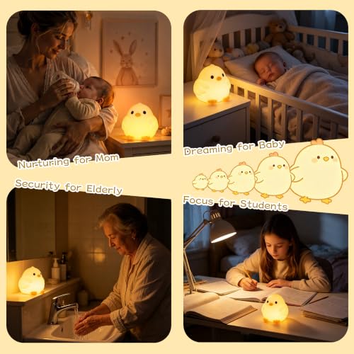 Image of OkiyiD Chick Silicone Night Light, Chicken Kid Nursery Night Lamp