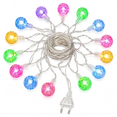 Image of KHIZAR 14 LED Bubble Crystal Ball String Light, Plug-in Multicolor Decorative Lights for Bedroom, Living Room & Party Decor