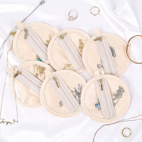 Angelina's Palace 6PCS Velvet Jewelry Pouches Double Sides Travel Jewelry Organizer Portable Storage Bag for Necklaces Bracelets Watches Rings2