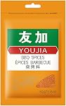 Youjia BBQ Epices Assaisonnements et Rub, un mélange d'épices de cumin et de chili, adapté pour divers ingrédients tels que les cuisses de poulet, l'agneau, le tofu et les salades comme une sauce à tremper sèche. 50g.