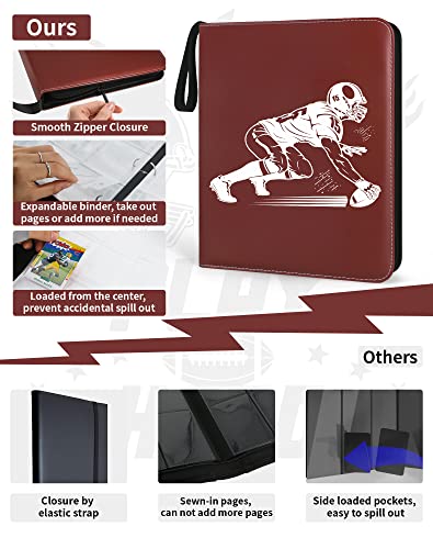 Zlca Trading Card Binder, 9 Pokect Football Card Binder Album With 50 Binder Sleeves Fit 900 Sport Cards, Birthday Christmas New Year Gift For All Cards Collectors (Ftb001) #TOP5