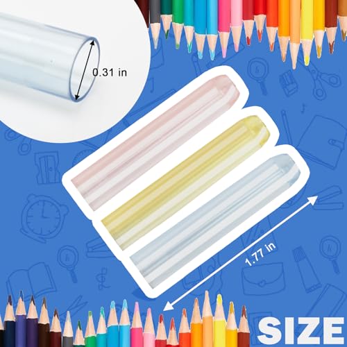 Dcoteh 35 tampas de plástico para lápis, capa protetora de ponta de lápis, tampas transparentes para