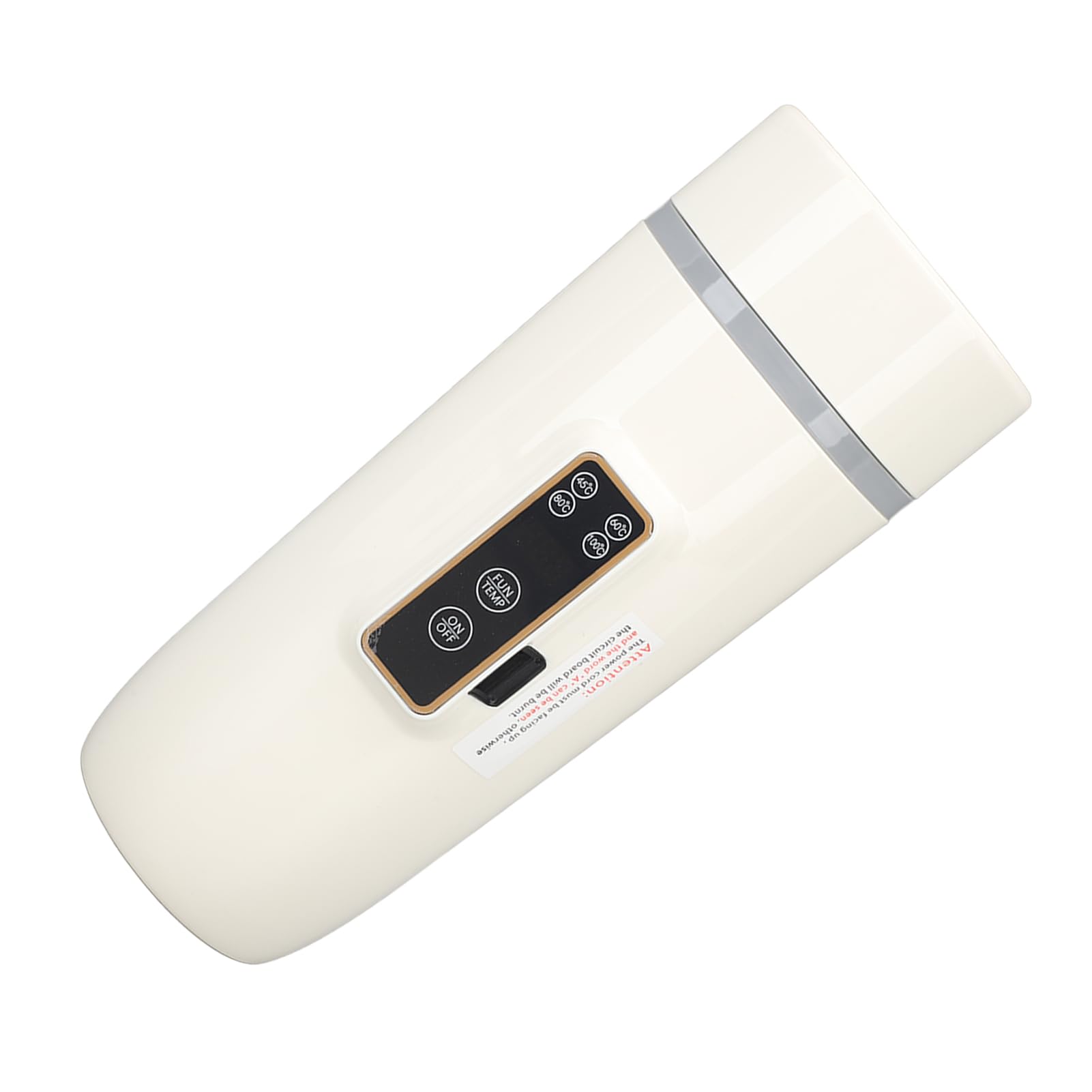SIXRUN Hervidor Eléctrico Portátil de Viaje con Pantalla Digital, Minitetera de café Multifuncional para Acampar Al Aire Libre, Acero Inoxidable de 350ml (Beige)