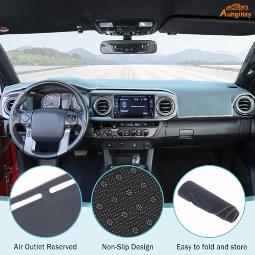 Image of Aunginsy Car Dashboard Cover Mat Compatible with Toyota Tacoma 2016-2023, Pickup Dashboard Dash Cover Nonslip Grey Mat Sun Pad Dash Carpet Sunshade Glare UV Rays Protector Car Interior Accessories