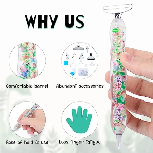 Wiki Jooy Diamond Painting Pen, Resin Diamond Painting Pens With Blue Clay And 12 Diamond Painting Pen Tips, Comfortable Hold & Use, 5D Diamond Painting Tools For Diamond Paintings Hobby #TOP2