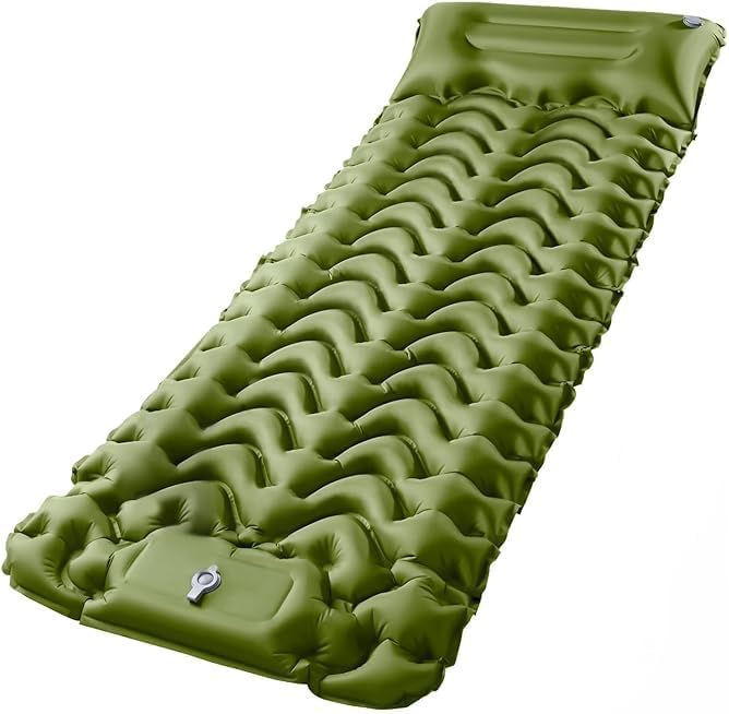 Colchoneta de dormir para acampar de 78 x 28 pulgadas, almohadilla de dormir de camping con bomba incorporada, colchón de aire para camping para