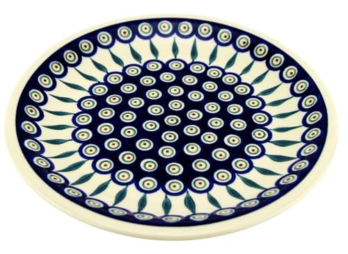Polish Pottery Peacock Design Dinner Plate