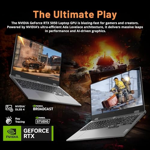 Image of Lenovo LOQ 17.3 inch FHD 165Hz Gaming Laptop, Intel i5-13450HX, NVIDIA GeForce RTX 5050 8GB GDDR7, 16GB DDR5, 2TB Storage (1TB SSD +1TB Docking Station Set), Backlit Keyboard, Wi-Fi 6, Win 11 Pro, Gray