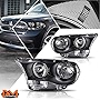 2Pcs Replacement Headlight Assembly Compatible with Dodge Durango 11-13 | Headlamps with Black Housing Clear Corner