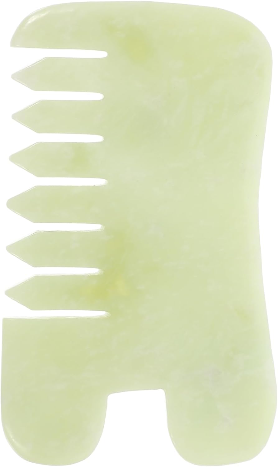 Natural Jade Gua Sha Comb Massaging Tool Facial Scraping Board for Beauty Care and Relaxation for Scalp Massage and Stress Relief