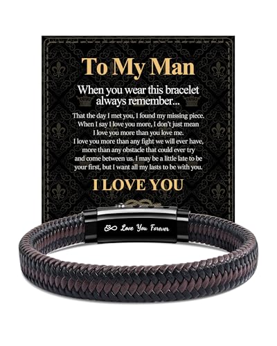 Pulsera de cuero YELUWA para hombre miniatura 1