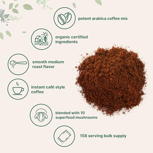 Organic Instant 10 in 1 Mushroom Coffee Powder, 158 Servings - Image 3