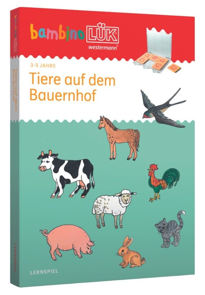 Westermann Lernwelten Gmbh Bambinolük-Set: 3/4/5 Jahre Tiere Auf Dem Bauernhof (Bambinolük-Sets: Kasten + Übungsheft/E)