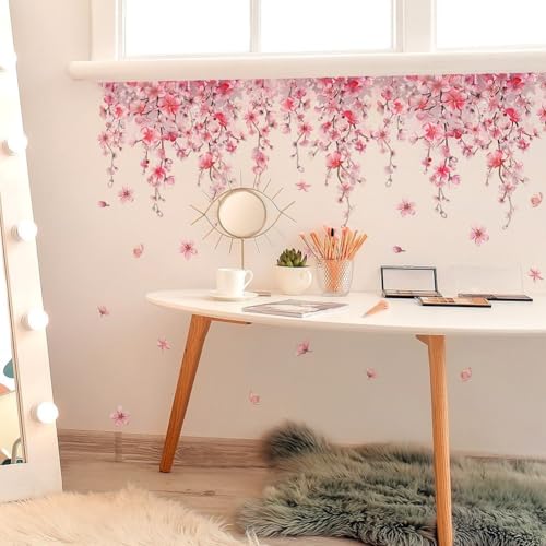 Vinilo decorativo flores cerezo rosa 30x90 cm miniatura 4