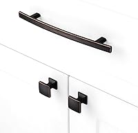 Vista 4 de Paquete de 10 pomos cuadrados de 1 pulgada de bronce aceitado, pomos cepillados de bronce para cajones, tiradores de gabinete de bronce, ZK2203