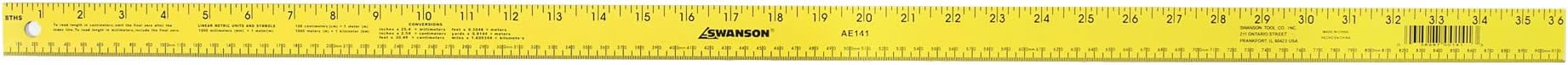 Swanson Tool AE141 36-Inch Yardstick, Yellow