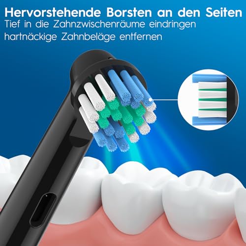 12er Aufsteckbürsten für OralB Vitality Pro, Genius X, Pro Pro Series 3 Plus, Pro 3 Zahnbürste Elektrische, Zahnbürstenaufsatz Kompatibel mit Braun OralB, Precision Ersatzbürsten Schwarz von HSYTEK – Bild 5
