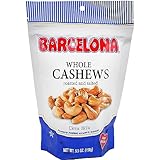 Barcelona Nut Roasted & Salted Whole Cashews - 5.5 Ounce Resealable Bag - Made in USA - Gluten Free