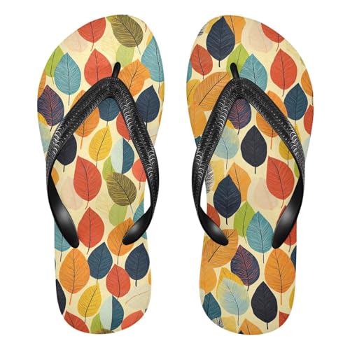 Colorful Autumn Leaves Flip Flop Beach Summer Casual Sandal for Women & Men Shower Shoes 20858582