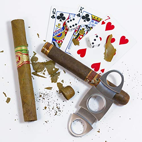 Perfect Pregame Cigar Flask Gift Set - 2 Cigar Holder and 2 Oz Stainless Steel Flask Combo - Includes Cigar Cutter and Funnel - Great Groomsmen Flask
