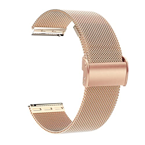 Uhrenarmband,Smartwatch Armband,16mm 18mm 20mm 22mm Ersatz Edelstahl Metallgitterarmband,Schnellverschluss Armband,Metallschraube,Passen Sie die Länge automatisch an,Herren Damen Smart Armband Cover