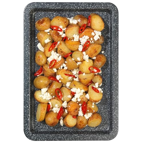 Salter COMBO-8246 Megastone 4 Piece Non-Stick Baking & Oven Tray Set - 27cm 1lb Loaf Tin, 9" Ø/24cm Round Tin, 37cm Baking Tray, 36cm Roaster Carbon Steel, Easy Clean, Oven Safe Up to 220°C - Image 7