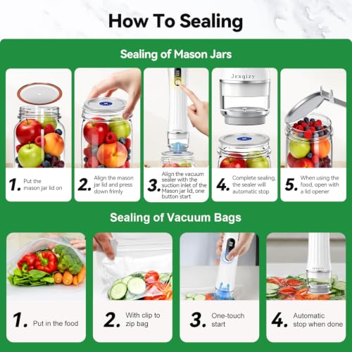 Image of Vacuum Sealer for Food with LED Display, 80Kpa Handheld Food saver