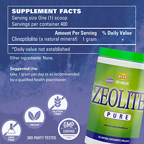 Zeolite Pure | Full Body Detox Cleanse | Safe, Gentle, & Effective Energy Booster That Supports Gut Health, Mental Clarity, & Healthy Inflammation Response | Original Zeolite Powder (400 Servings) #TOP5