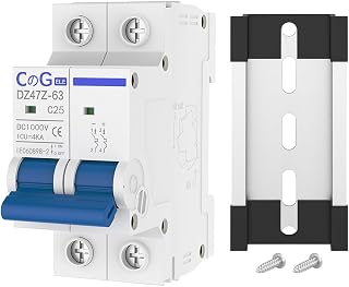 DC Miniature Circuit Breaker, CGELE 2 Pole 25 Amp 1000V DC Disconnect Switch for Solar PV Systems Thermal Magnetic Trip Din Rail Mount